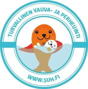 Logo jonka Suomen uimaopetus- ja hengenpelastusliitto myöntää turvallisille vauvauintipaikoille. 